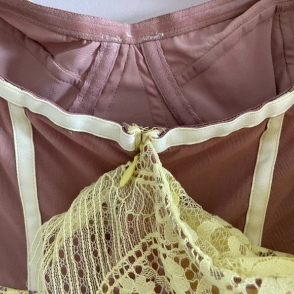 NWT For Love & Lemons Tati Lace Dress with Contrast Exposed Bodice Size XS - Picture 12 of 15